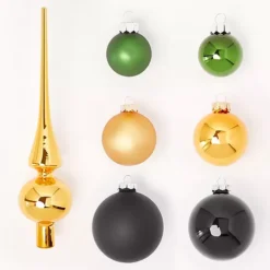 Twinkle Home Decor Shop -Twinkle Home Decor Shop 33 Piece Christmas bauble set78C372FRSP COL GREEN