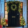 4 Piece Christmas Porch Set - 2 X 2ft 9in Trees, Garland & Wreath
