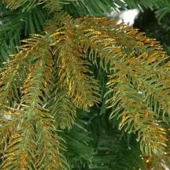 6ft - Green Christmas Tree With Gold Glitter Branch Tips -Twinkle Home Decor Shop 6ft Green Christmas Tree with Gold Glitter Branch Tips48G983FRSP W02