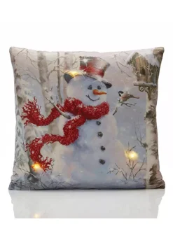 Alan Symonds Snowman Christmas LED Light Up 45x45cm Cushion