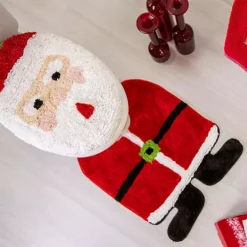 Allure 2 Piece Christmas Santa Bath Mat Set