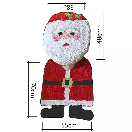 Allure 2 Piece Christmas Santa Bath Mat Set 4 Allure 2 Piece Christmas Santa Bath Mat Set - Image 2