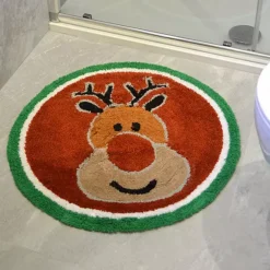 Allure Round Christmas Rudolph Bath Mat