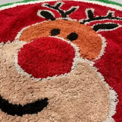 Allure Round Christmas Rudolph Bath Mat -Twinkle Home Decor Shop Allure Round Christmas Rudolph Bath Mat54S103FRSP W02