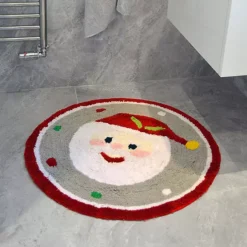 Allure Round Christmas Santa Bath Mat