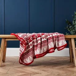 Cascade Home Christmas Fairisle Throw