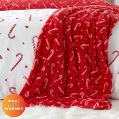 Catherine Lansfield Christmas Candy Cane Throw