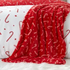 Catherine Lansfield Christmas Candy Cane Throw -Twinkle Home Decor Shop Catherine Lansfield Christmas Candy Cane Throw36K487FRSP W02