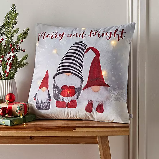 Catherine Lansfield Christmas Merry & Bright Gonks Light Up 45 X 45cm Cushion 3 Catherine Lansfield Christmas Merry & Bright Gonks Light Up 45 X 45cm Cushion