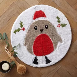 Catherine Lansfield Christmas Robin Bath Mat