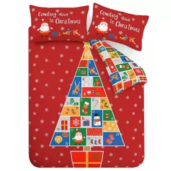 Catherine Lansfield Countdown To Christmas Duvet Cover Set - Red -Twinkle Home Decor Shop Catherine Lansfield Countdown to Christmas Duvet Cover Set Red43X706FRSP W04