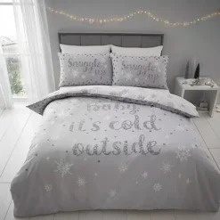 Catherine Lansfield Grey Baby It’s Cold Outside Christmas Duvet Cover Set