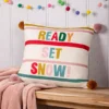 FURN Ready Set Snow 43x43cm Pom Pom Trim Christmas Cushion -Twinkle Home Decor Shop FURN Ready Set Snow 43x43cm Pom Pom Trim Christmas Cushion98H525FRSP