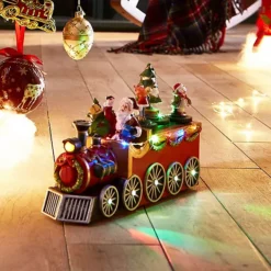 Festive 24 Cm Lit Christmas Train With Music