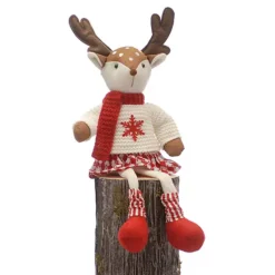 Festive Dangly Leg Plush Christmas Girl Reindeer