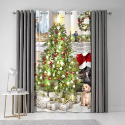 Fusion Christmas Tree Single Curtain Panel 8 Fusion Christmas Tree Single Curtain Panel -Twinkle Home Decor Shop Fusion Christmas Tree Single Curtain Panel36X006FRSP W02