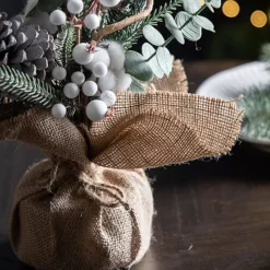 Gallery Mixed Pine & Cotton Mini Christmas Tree Decoration -Twinkle Home Decor Shop Gallery Mixed Pine Cotton Mini Christmas Tree Decoration91E872FRSP W02