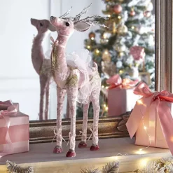 Kaleidoscope Decorative Pink Christmas Standing Deer