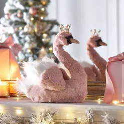 Kaleidoscope Fluffy Pink Decorative Christmas Swan