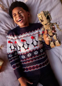 Kaleidoscope Navy Kids Family Christmas Jumper -Twinkle Home Decor Shop Kaleidoscope Navy Kids Family Christmas Jumper69R122FRSP W01