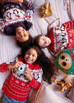 Kaleidoscope Red Kids Family Christmas Jumper -Twinkle Home Decor Shop Kaleidoscope Red Kids Family Christmas Jumper69R029FRSP W03