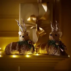 Pair Of Christmas Reindeer Decorations