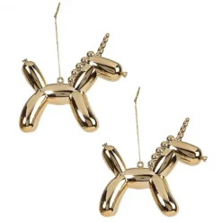 Paperchase Gold Balloon Unicorn Christmas Decoration - Set Of 2