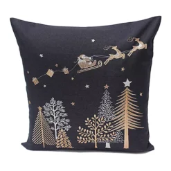 Peggy Wilkins Christmas Eve Flight Embroidered 45x45cm Cushion