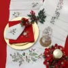 Peggy Wilkins Christmas Roses Set Of 4 Embroidered Napkins - Cream -Twinkle Home Decor Shop Peggy Wilkins Christmas Roses Set of 4 Embroidered Napkins Cream71J709FRSP