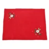 Peggy Wilkins Christmas Roses Set Of 4 Embroidered Placemats - Red
