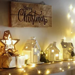 Premier® Premier 45cm Wooden Merry Christmas Plaque -Twinkle Home Decor Shop Premier 45cm Wooden Merry Christmas Plaque61R029FRSP W02