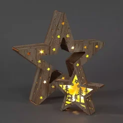 Twinkle Home Decor Shop -Twinkle Home Decor Shop Set of 2 Battery Operated LED Christmas Star Decoration90W751FRSP W01