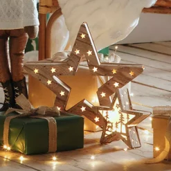 Set Of 2 Battery Operated LED Christmas Star Decoration -Twinkle Home Decor Shop Set of 2 Battery Operated LED Christmas Star Decoration90W751FRSP W03