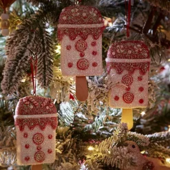 Set Of 3 Ice Lolly Christmas Decorations