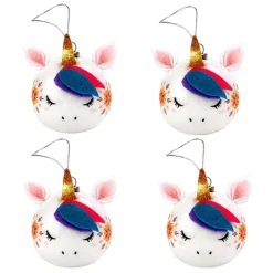 Twinkle Home Decor Shop -Twinkle Home Decor Shop Set of 6 LED Light Up Unicorn Head Christmas Decorations37B796FRSP W01