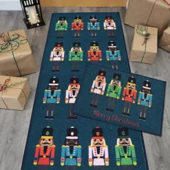 The Homemaker Rugs Collection Christmas Nutcracker Runner & Door Mat