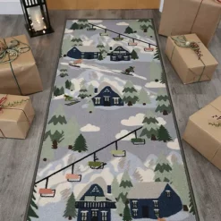 The Homemaker Rugs Collection Winter Scene Christmas Runner