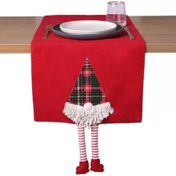 The Seasonal Gift Co. Christmas 3D Gonk Red Cotton Table Runner