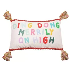 The Seasonal Gift Co. Ding Dong’ 52x42cm Christmas Tassel Cushion