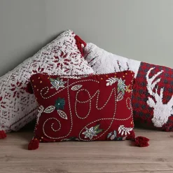 The Seasonal Gift Co. Embroidered ’Joy’ 48x36cm Cotton Christmas Cushion -Twinkle Home Decor Shop The Seasonal Gift Co. Embroidered Joy 48x36cm Cotton Christmas Cushion96C986FRSP W03