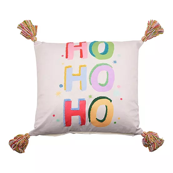 The Seasonal Gift Co. Ho Ho Ho’ 53x53cm Christmas Tassel Cushion 3 The Seasonal Gift Co. Ho Ho Ho’ 53x53cm Christmas Tassel Cushion
