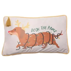 The Seasonal Gift Co. Sausage Dog 50x30cm Christmas Cushion