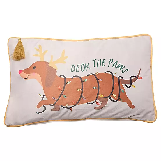 The Seasonal Gift Co. Sausage Dog 50x30cm Christmas Cushion 3 The Seasonal Gift Co. Sausage Dog 50x30cm Christmas Cushion