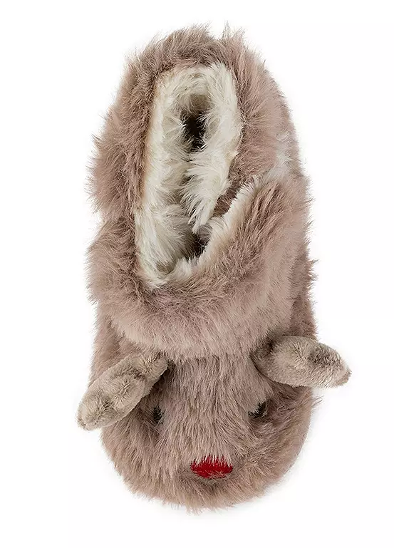 Totes Toasties Toddler Christmas Reindeer Bootie Slippers 6 Totes Toasties Toddler Christmas Reindeer Bootie Slippers - Image 5